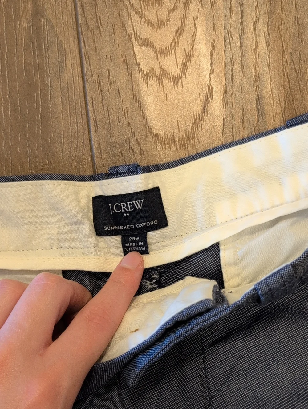 J. Crew Men's Sunwashed Oxford Blue Navy Flat-Front Cotton Shorts